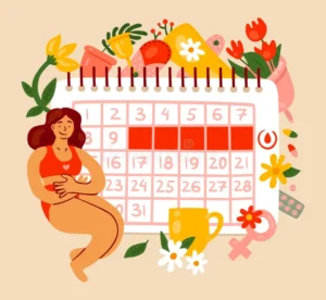 Calendar with ovulation days marked, representing the fertility awareness method